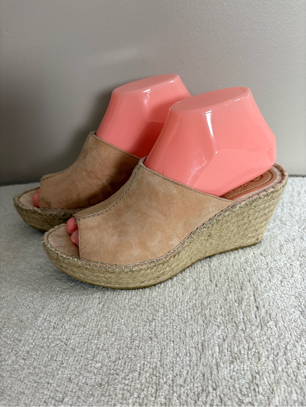 Womens VIDORRETA Beige Suede DOMINICA Espadrille WEDGE Clog PLATFORM SLIDE Shoes